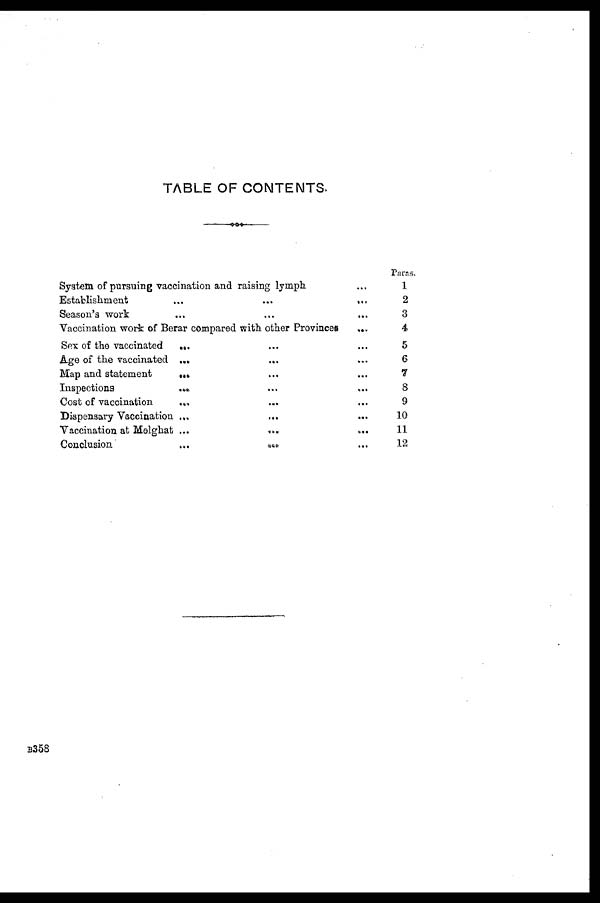 (3) Table of contents - 