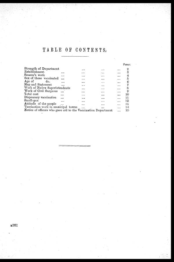 (3) Table of contents - 