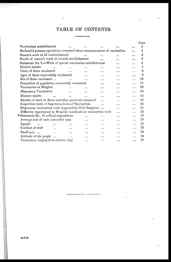 (3) Table of contents - 