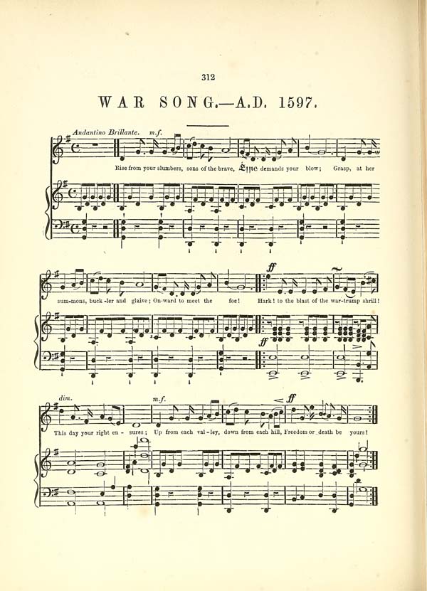 (324) Page 312 - War song.-A.D. 1597