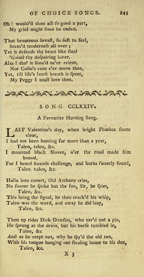 (265) Page 243 Favourite hunting song Glen Collection of printed music > Printed text