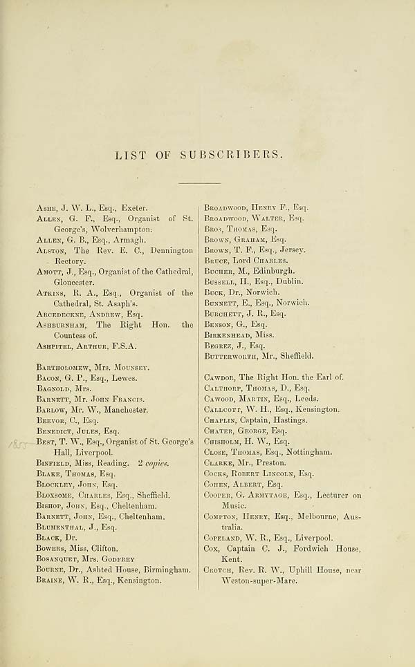 (31) [Page xvii] - List of subscribers