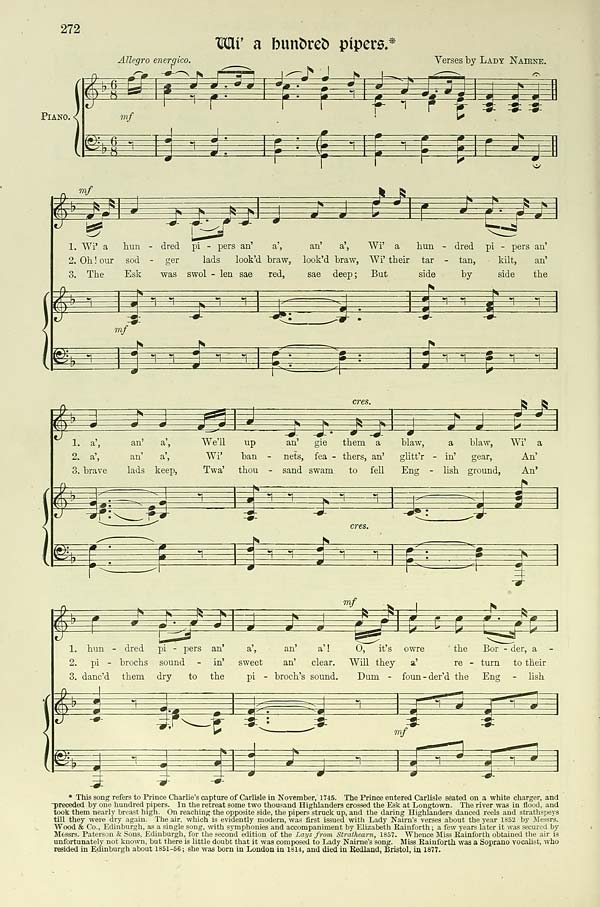 (292) Page 272 - Wi' a hundred pipers - Glen Collection of printed ...