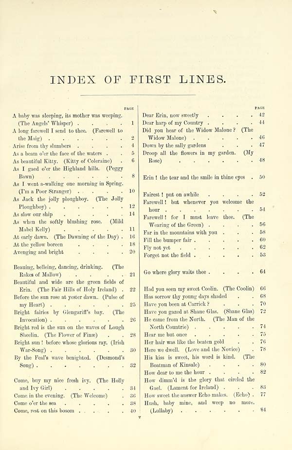 (13) [Page v] - Index of first lines