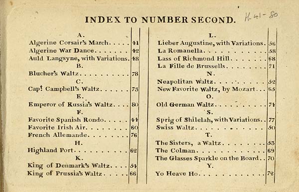 (129) Index to No. 2 - Index to Number Second