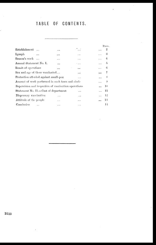 (3) Table of contents - 