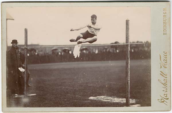 Photograph of a high jump event at Powderhall, Edinburgh