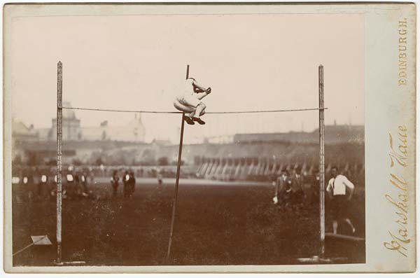 Photograph of a pole vaulting event at Powderhall, Edinburgh