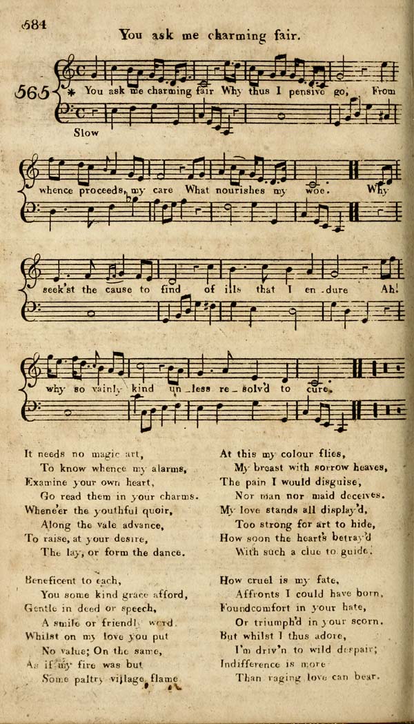 208 Page 584 You Ask Me Charming Fair Inglis Collection Of Printed Music Printed Music Scots Musical Museum Volumes 5 6 Special Collections Of Printed Music National Library Of Scotland
