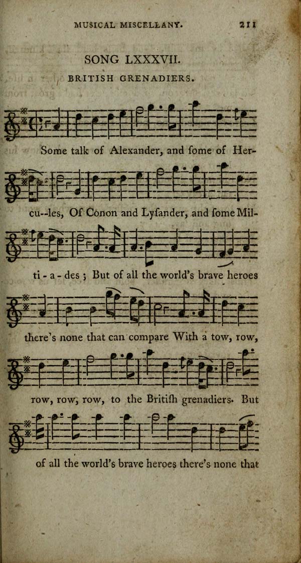 (213) Page 211 British grenadiers Inglis Collection of printed