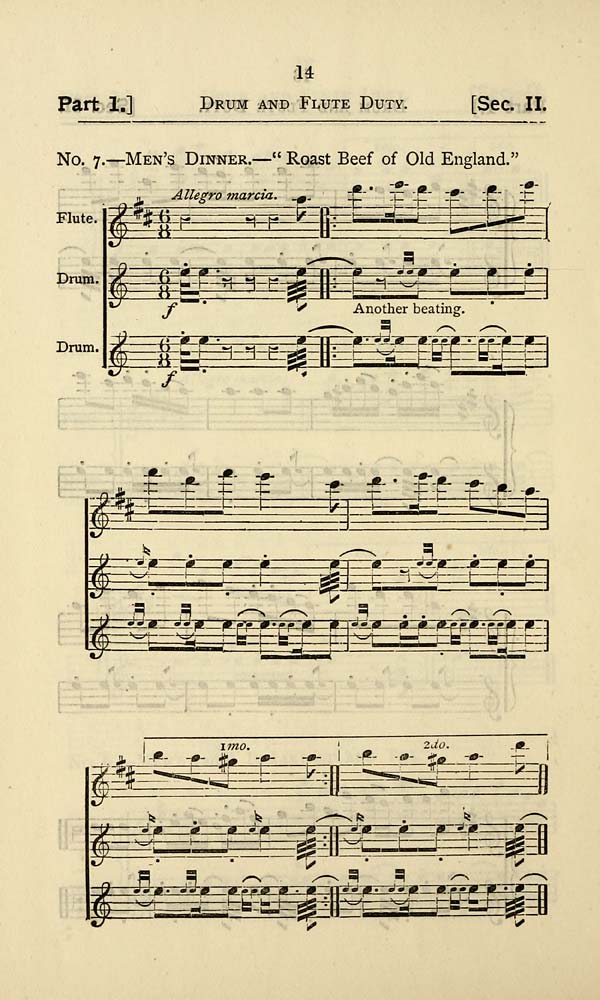 (18) Page 14 No. 7. Men's dinner. "Roast beef of old England