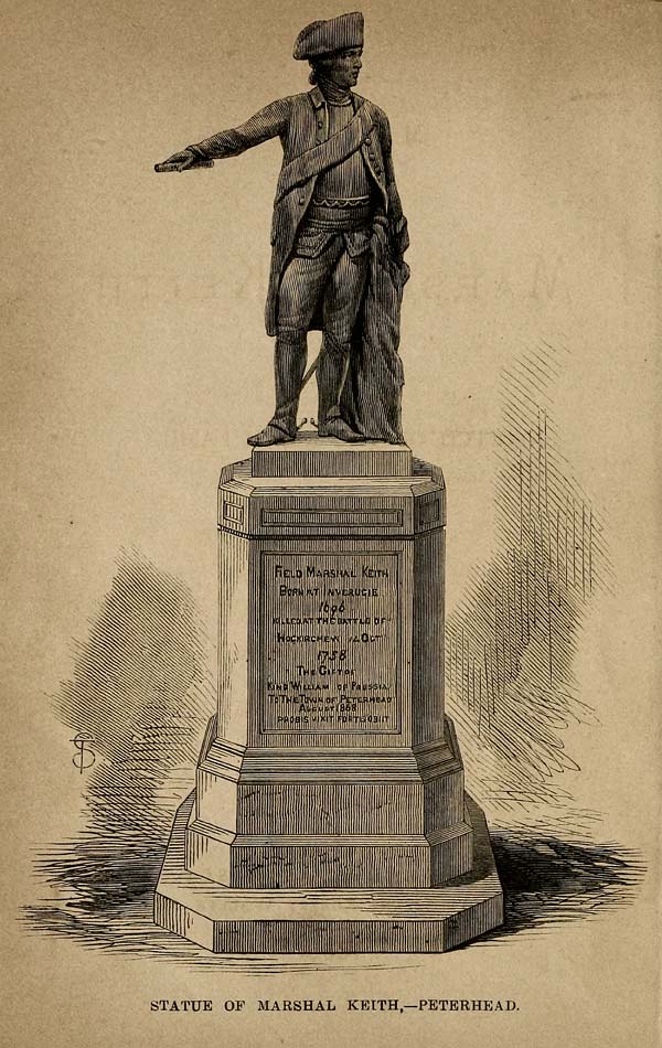 (8) Frontispiece - Statue of Marshal Keith --- Peterhead