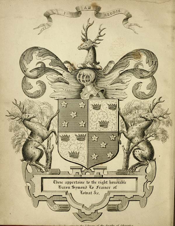 (8) Frontispiece - These appertaine to the right honourable Baron Symond Fraiser of Lowat, etc.