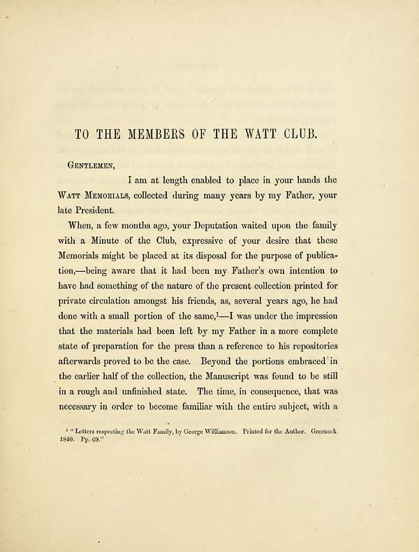 (9) [Page iii] - To the members of the Watt Club