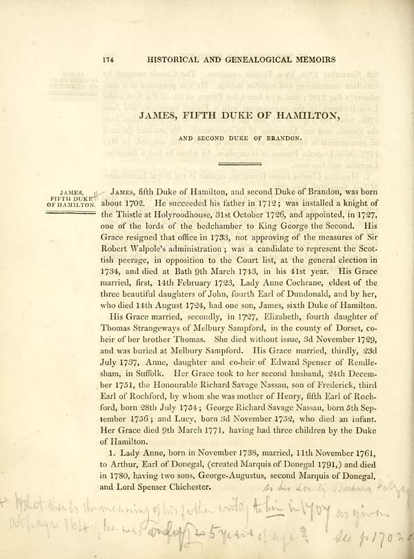 (184) Page 174 - James, fifth Duke of Hamilton, and second Duke of Brandon