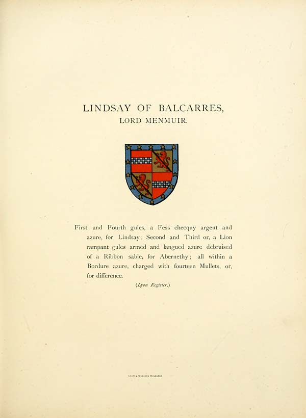 (63) Facing page 24 - Lindsay of Balcarres, Lord Menmuir