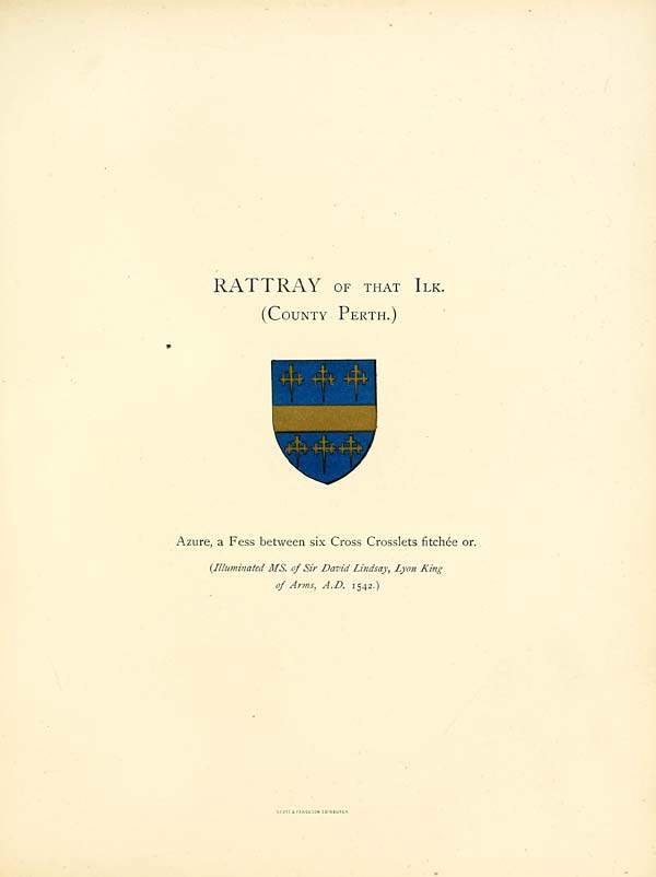 (153) Facing page 92 - Rattray of that ilk (County Perth)
