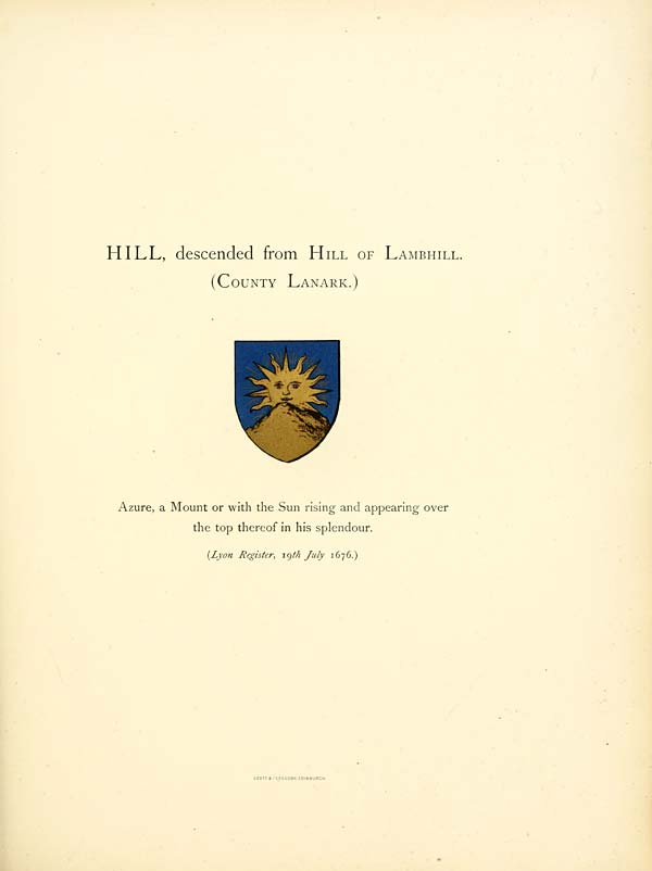 (357) Plate 21. - Hill, descended from Hill of Lambhill (County Lanark)