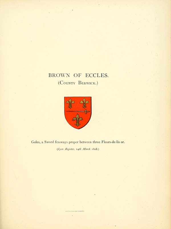 (395) Plate 40. - Brown of Eccles (County Berwick)