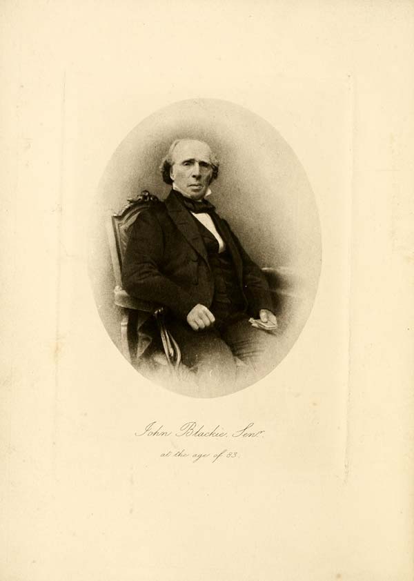 (8) Frontispiece portrait - John Blackie, senior, at the age of 83