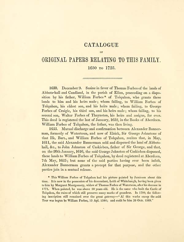 (12) [Page 2] - Catalogue of original papers relating to this family, 1630-1725