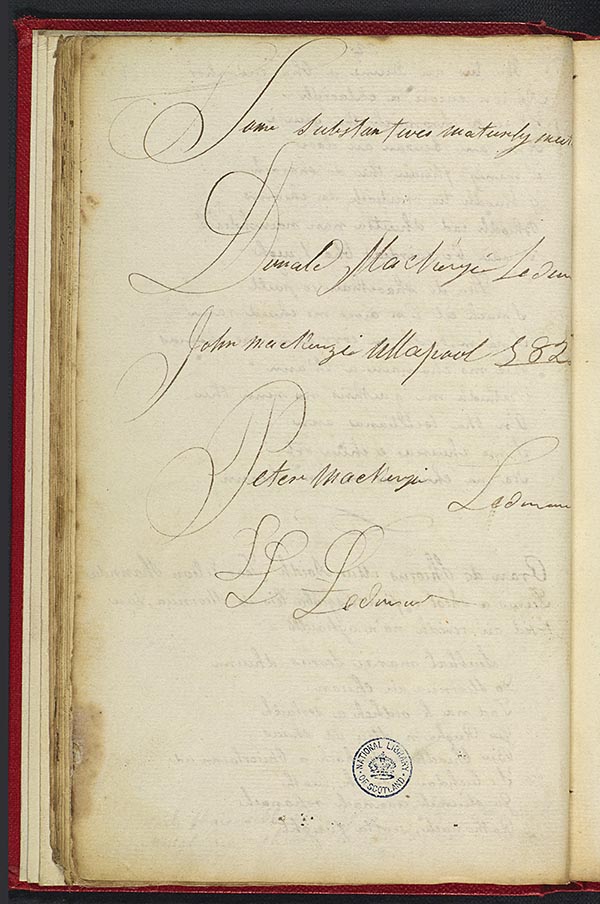 (42) Folio 17 verso (32v) - Notes and names of persons called Mackenzie, dated 1825