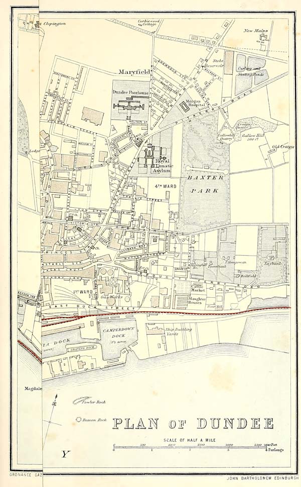 (27) Folded map Plan of Dundee Ordnance gazetteer of Scotland