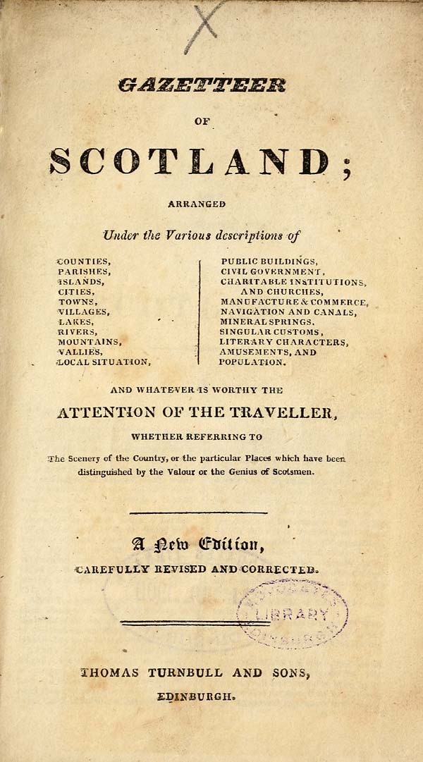 (3) Title page Gazetteer of Scotland Gazetteers of Scotland, 18031901 National Library of