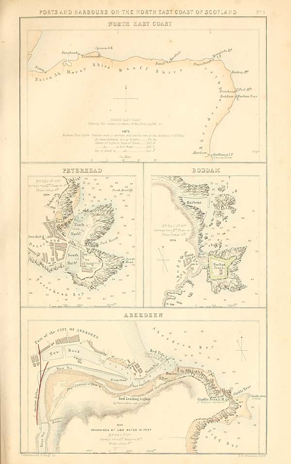 (99) Chart - Ports and harbours on the North East Coast of Scotland