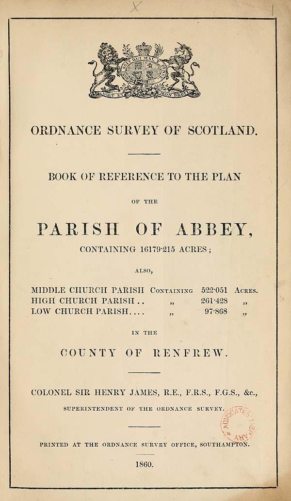 (7) 1860 - Abbey, County of Renfrew