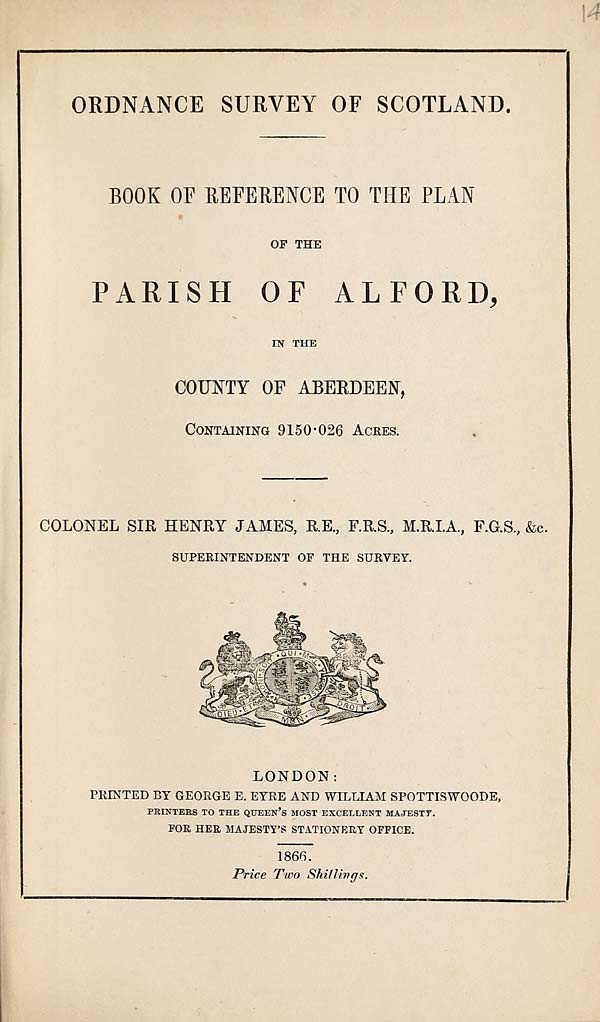 (383) 1866 - Alford, County of Aberdeen