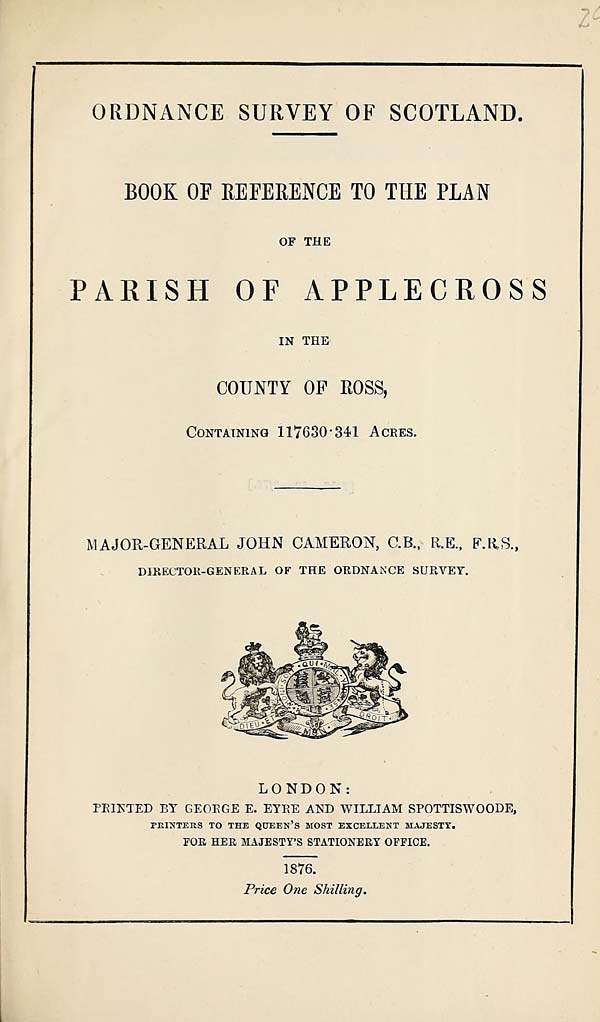 (627) 1876 - Applecross, County of Ross
