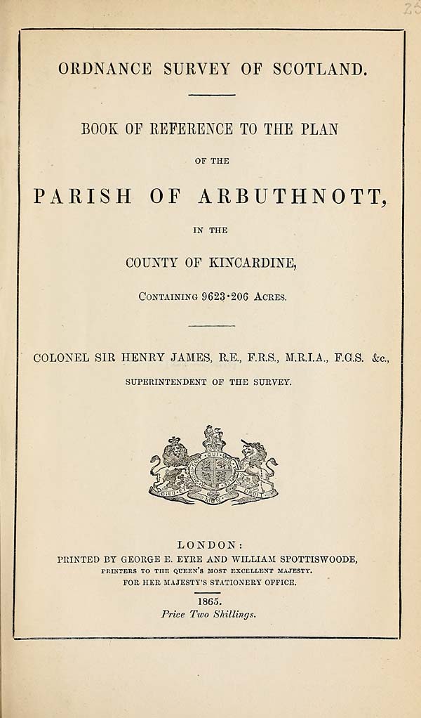 (643) 1865 - Arbuthnott, County of Kincardine