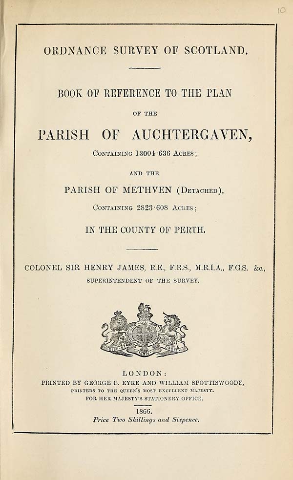 (197) 1866 - Auchtergaven and Methven, County of Perth