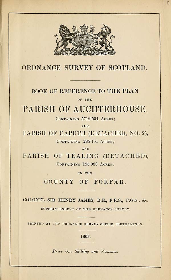 (223) 1863 - Auchterhouse, also Caputh (detached, No. 2), and Tealing (detached), County of Forfar