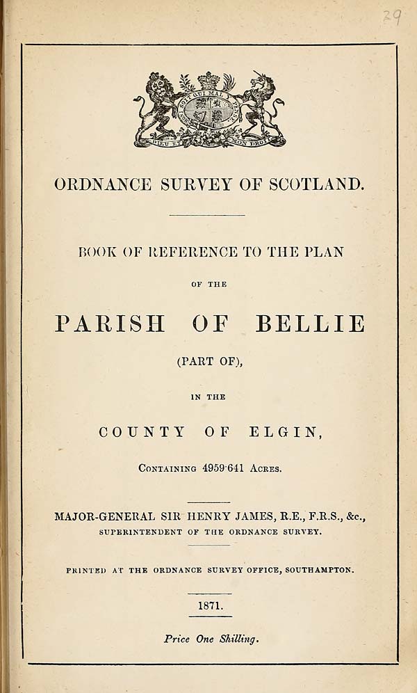 (737) 1871 - Bellie (part of), County of Elgin