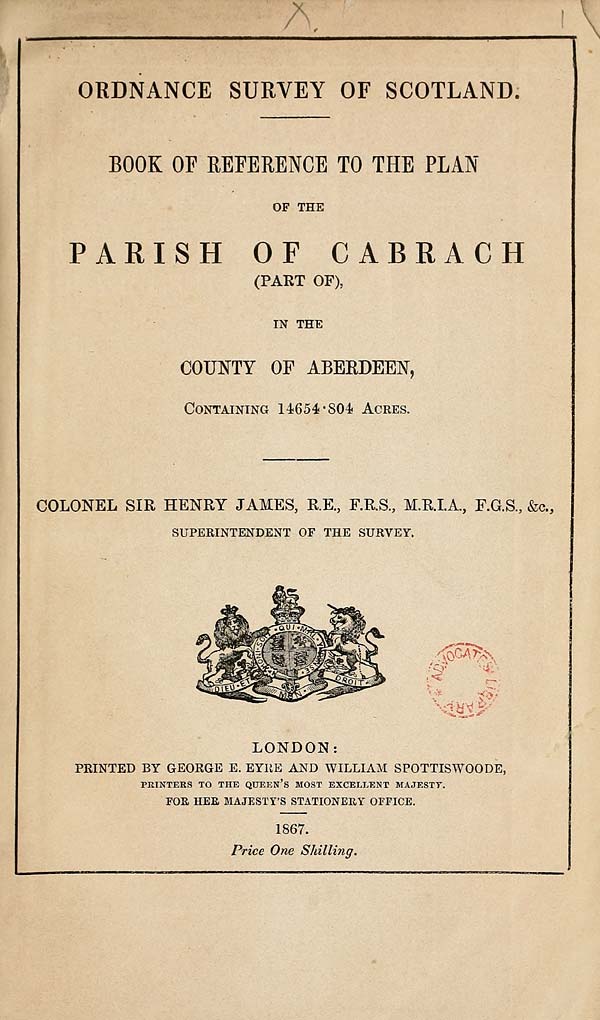 (7) 1867 - Cabrach (part of), County of Aberdeen