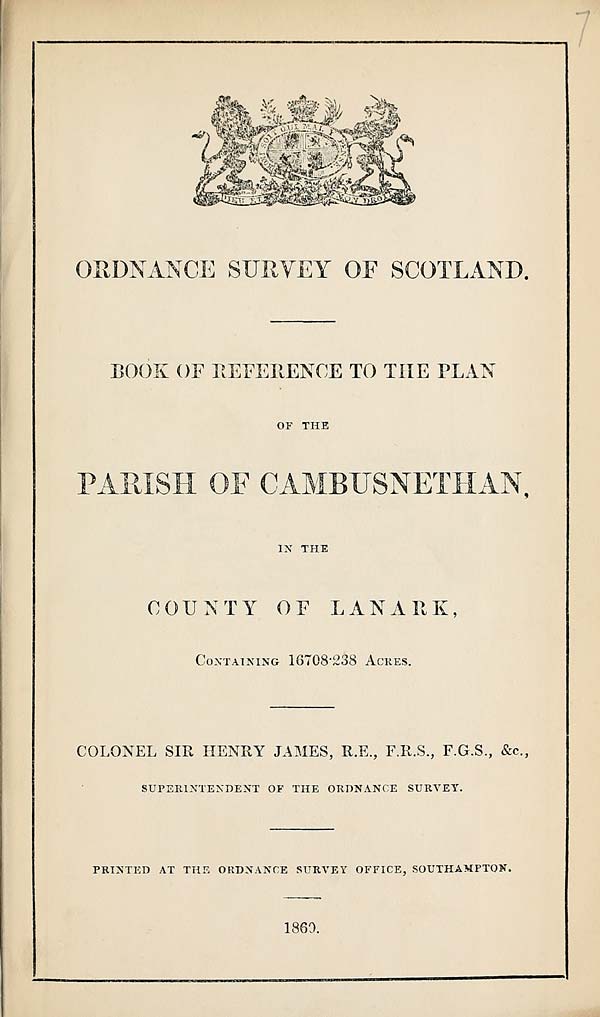 (125) 1869 - Cambusnethan, County of Lanark