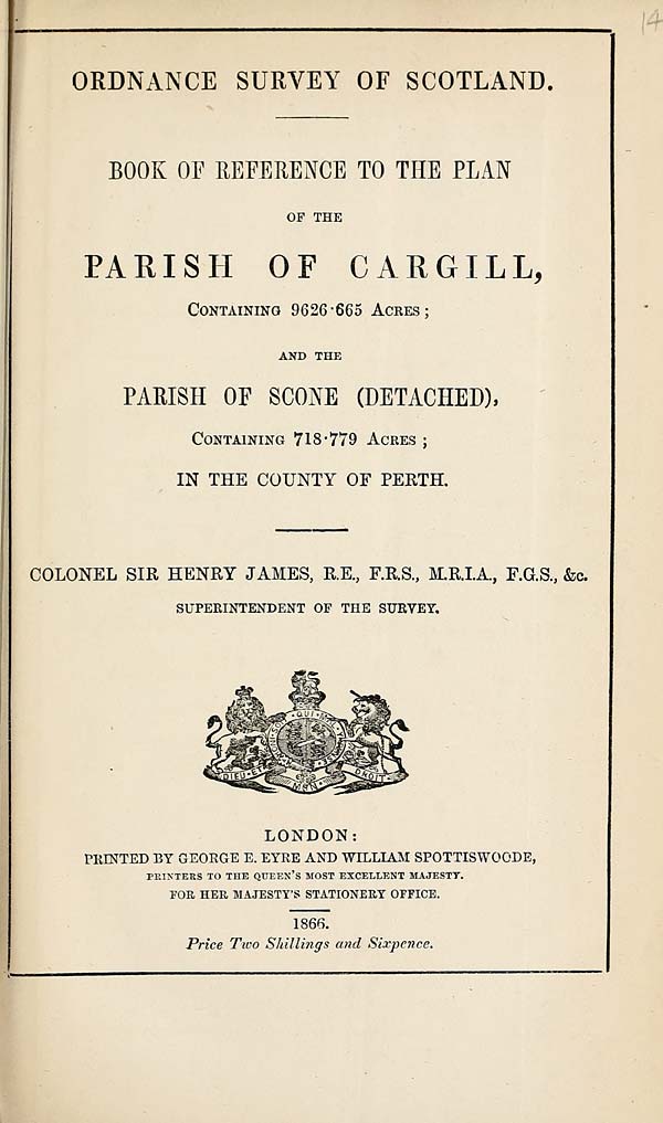 (427) 1866 - Cargill and Scone (detached), County of Perth