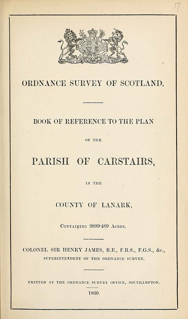 (589) 1860 - Carstairs, County of Lanark