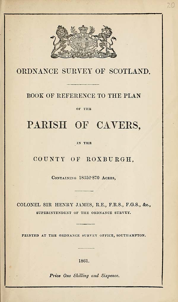 (689) 1861 - Cavers, County of Roxburgh
