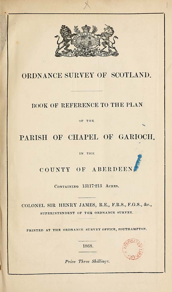 (7) 1868 - Chapel of Garioch, County of Aberdeen