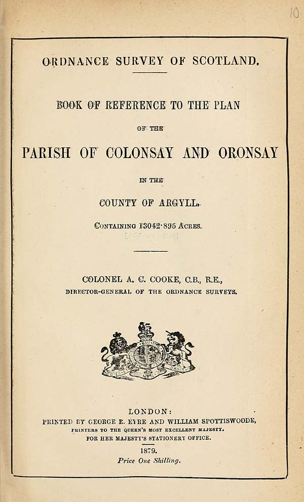 (231) 1879 - Colonsay and Oronsay, County of Argyll