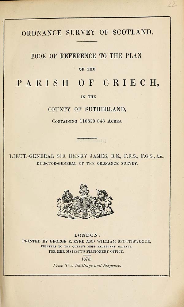 (501) 1875 - Criech, County of Sutherland