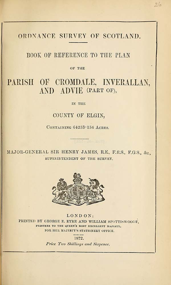 (589) 1872 - Cromdale, Inverallan and Advie (part of), County of Elgin