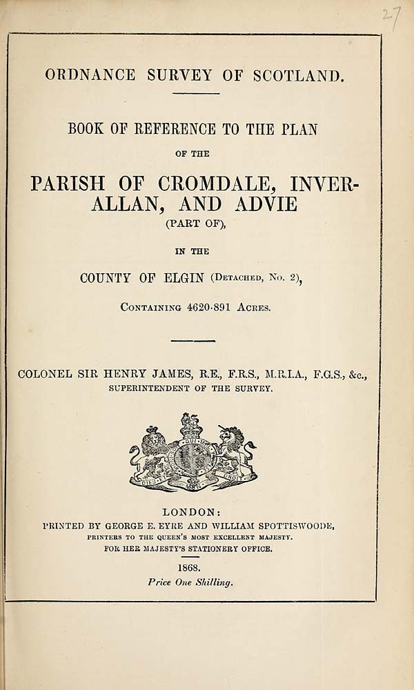 (621) 1868 - Cromdale, Inverallan, and Advie (part of), County of Elgin (Detached, No. 2)
