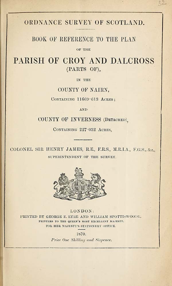 (699) 1870 - Croy and Dalcross (parts of), County of Nairn and Inverness (Detached)