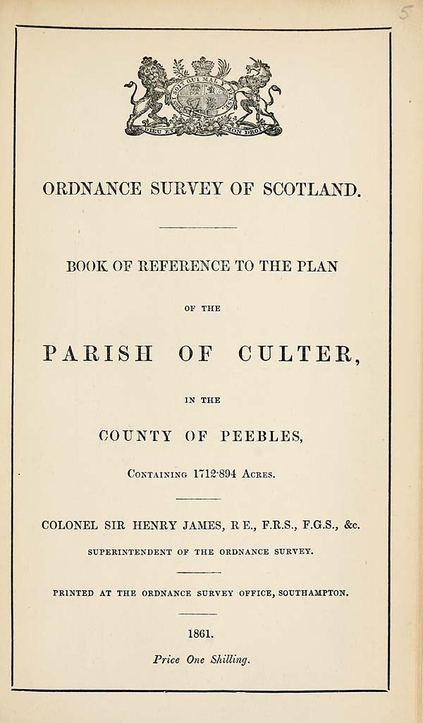 (107) 1861 - Culter, County of Peebles