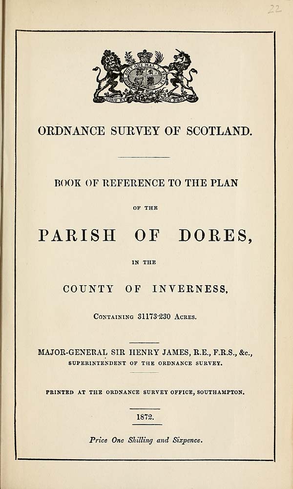 (593) 1872 - Dores, County of Inverness