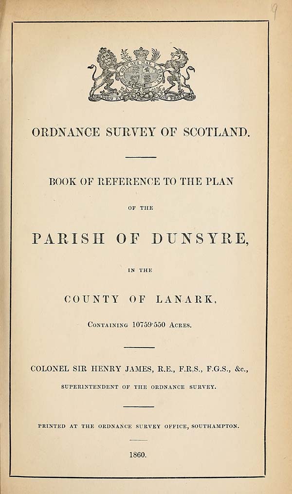 (507) 1860 - Dunsyre, County of Lanark